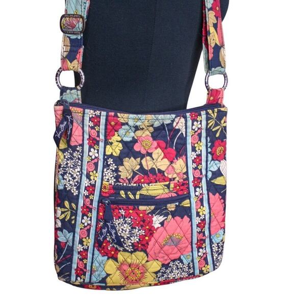 Vera Bradley Happy Trails Print Crossbody Bag Floral Purse Quilted - Picture 2 of 4